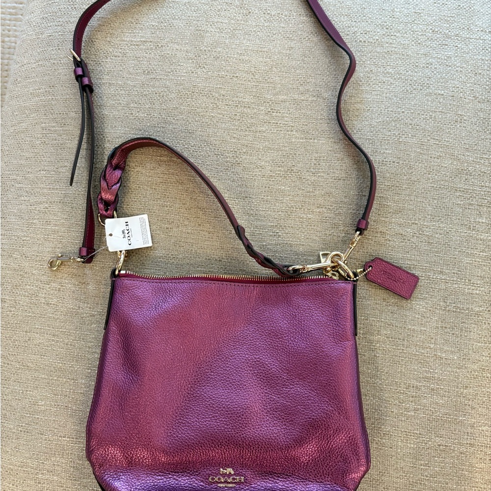 Coach Metallic Purple Crossbody Bag